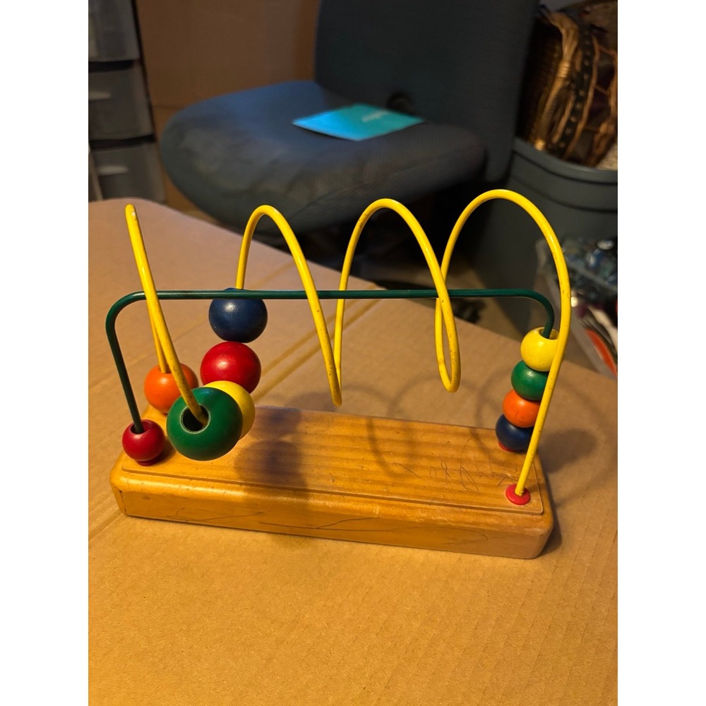 Vintage Bead Maze Rollercoaster Educational Toy Toddlers